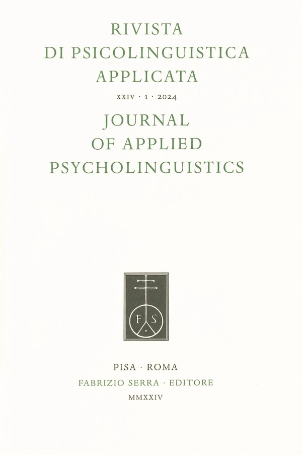 Rivista Di Psicolinguistica Applicata-journal Of Applied Psycholinguistics